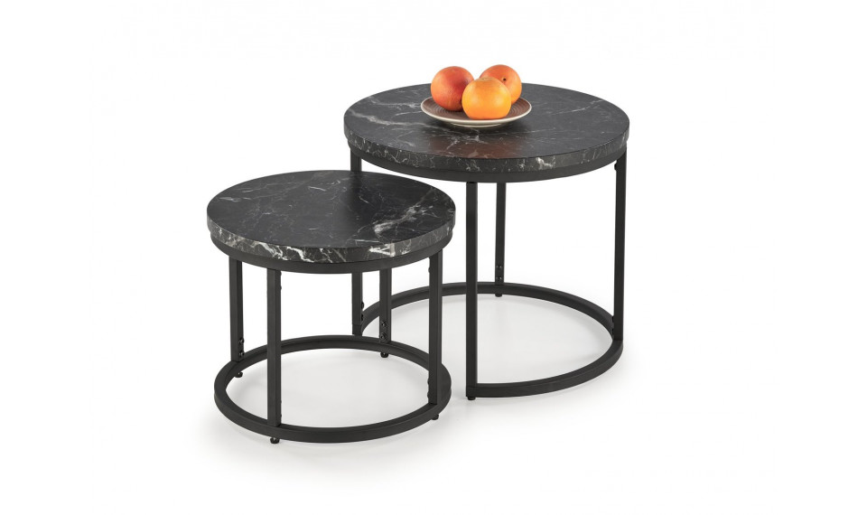 Oreo walnut coffee table set of two black marble/black | Сoffee tables | ZIPhome.ee image 1