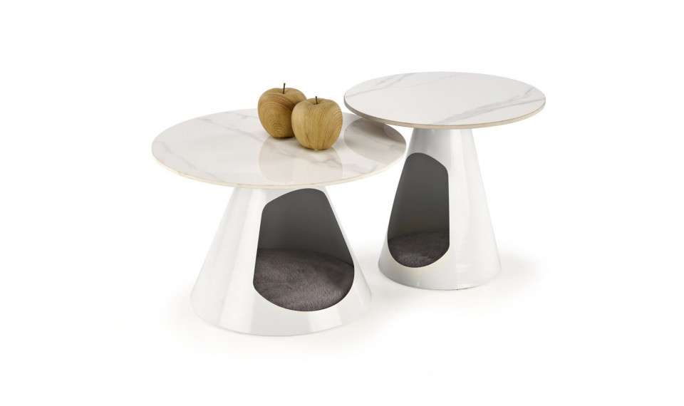 Osario coffee table set of two white marble/white | Сoffee tables | ZIPhome.ee image 1