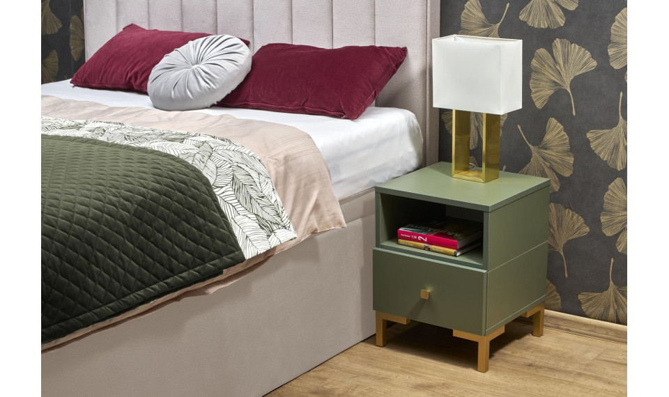Прикроватная тумбочка Silvia зеленая/золотая | Прикроватные тумбочки | ZIPhome.ee изображение 2