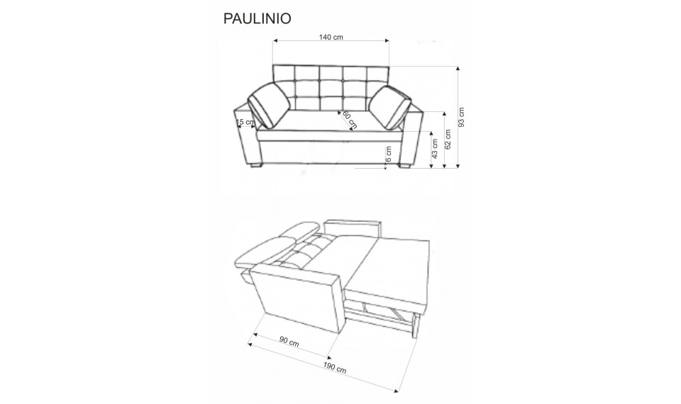Paulinio sofa-voodi hall | 100% kvaliteet Paulinio sofa-voodi hall | Pehme mööbel | ZIPhome.ee pilt 3