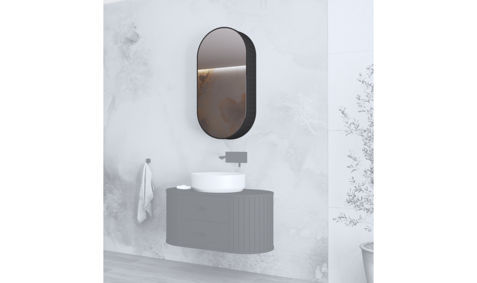 Венецианский 1D зеркальный шкаф черный | Шкафчики для ванной | ZIPhome.ee изображение 1