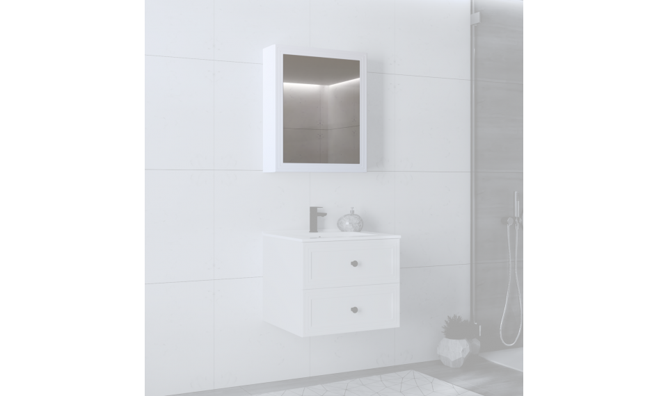 Toreto 70x60см зеркальный шкаф белый | Шкафчики для ванной | ZIPhome.ee изображение 1