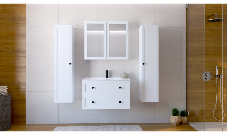 Toreto 70x80cm 2D зеркальный шкаф белый | Ванная комната | ZIPhome.ee изображение 4