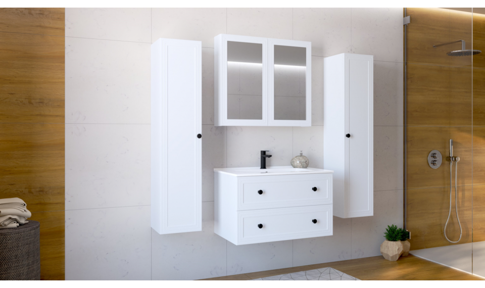 Toreto 80cm 2S valamukapp valge | Vannitoakapid | ZIPhome.ee pilt 5