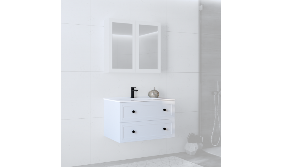 Toreto 80cm 2S valamukapp valge | Vannitoakapid | ZIPhome.ee pilt 1