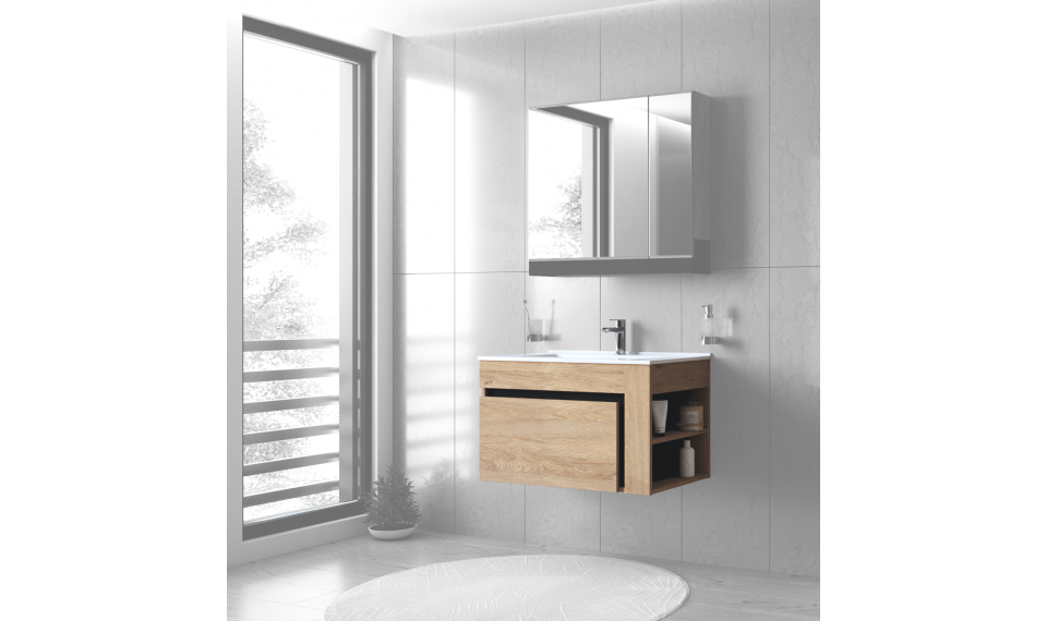 Duesa 80см 1S шкаф для мойки золотой дуб | Ванная комната | ZIPhome.ee изображение 1