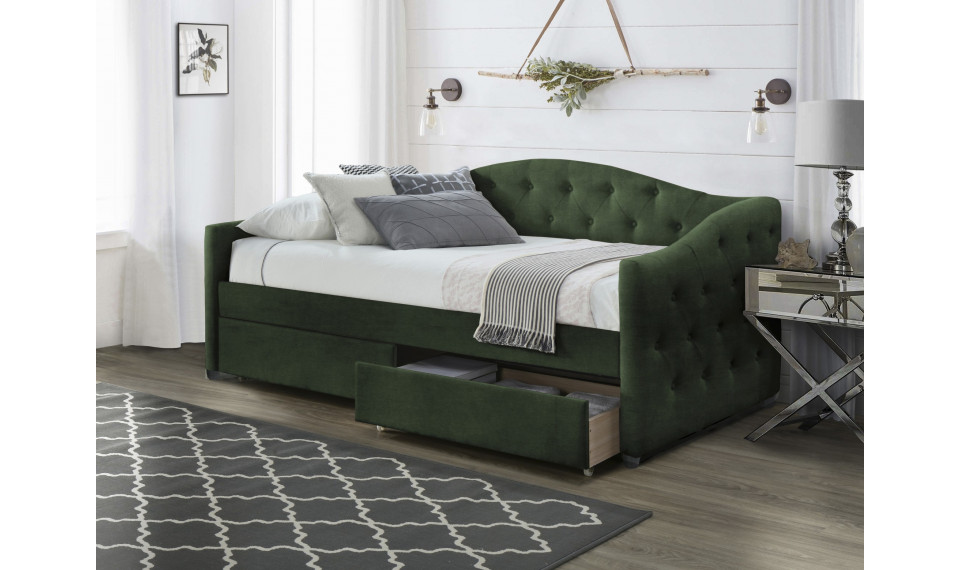 ALOHA bed with drawers, color|: dark green | Sängyt | ZIPhome.ee kuva 1