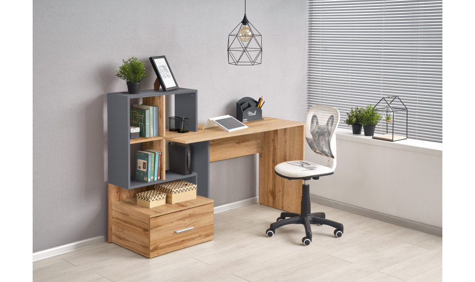 GROSSO письменный стол, цвет дуб вотан/антрацит | Детские столы | ZIPhome.ee изображение 1