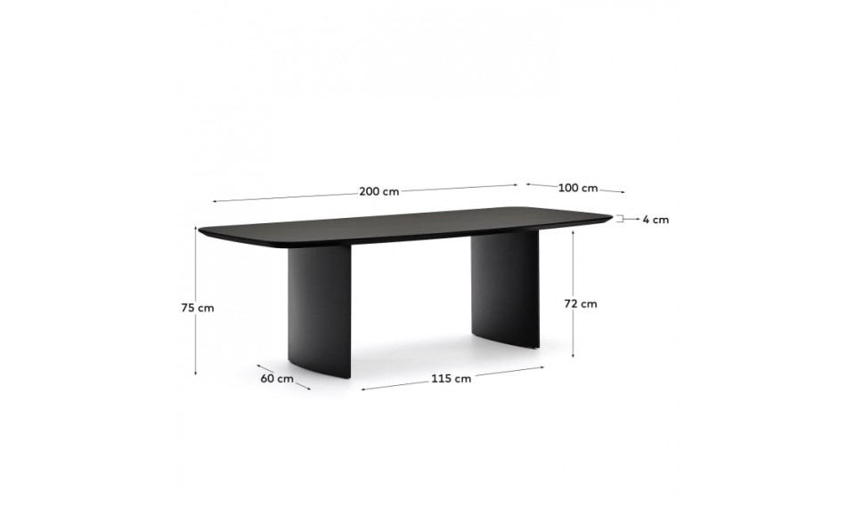 Litto стол черный 200 x 100 cm | Столы | ZIPhome.ee изображение 3