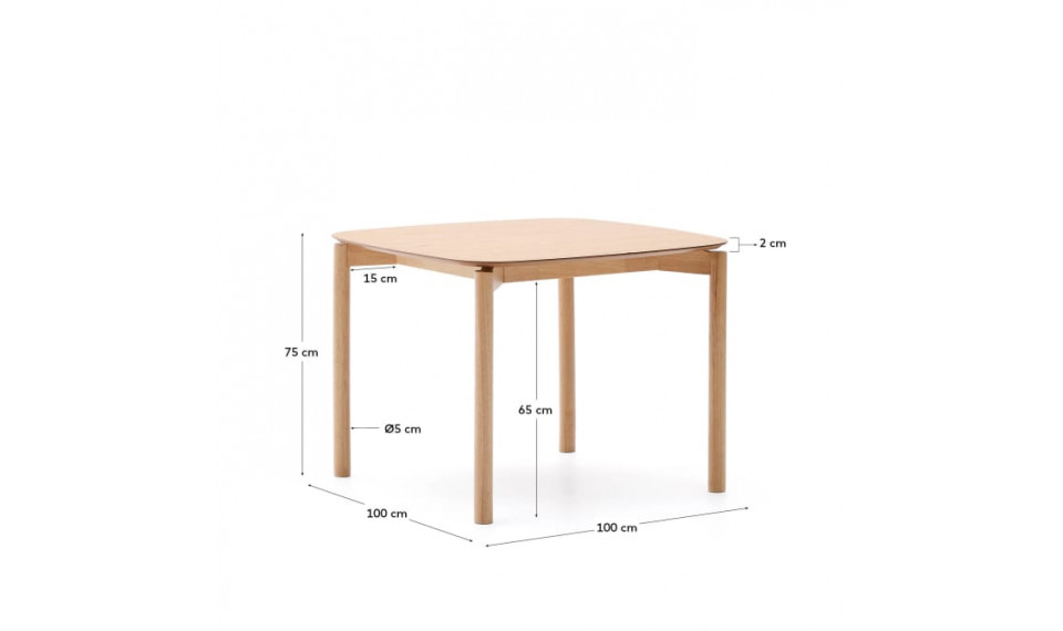 Indara стол натуральный 100 cm | Столы | ZIPhome.ee изображение 4