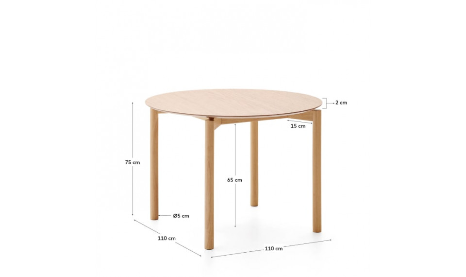 Indara стол круглый натуральный | Столы | ZIPhome.ee изображение 4
