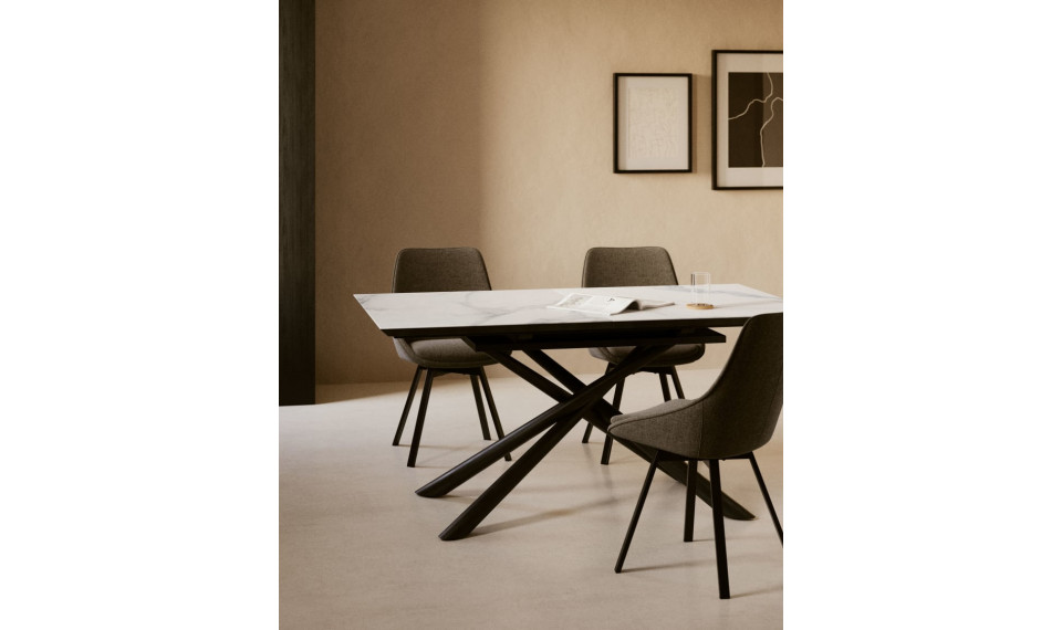 Theone table white and black legs 160(210)x90xH76 cm | Tables | ZIPhome.ee image 2