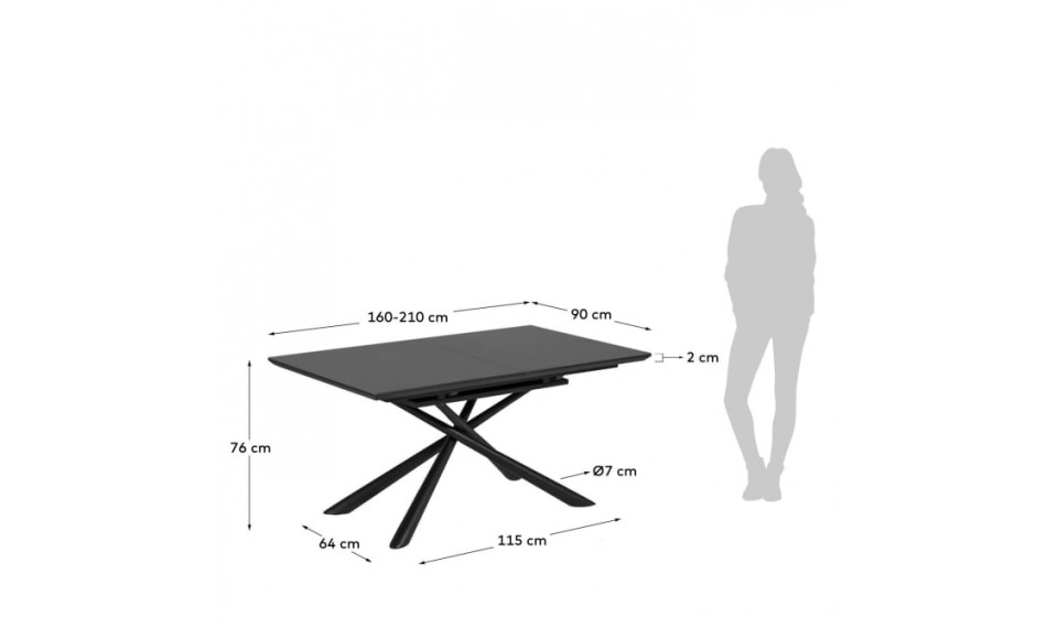 Theone extendable glass table, 160(210)x90xH 76 cm | Tables | ZIPhome.ee image 6