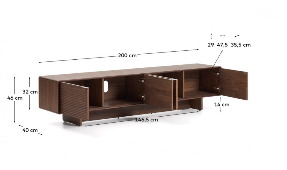Norlen ТВ подставка 4-двери орех | Тумбы под телевизор | ZIPhome.ee изображение 6