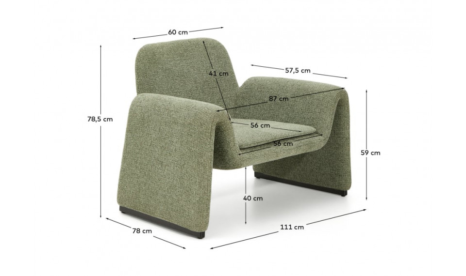 Melvia tugitool rohleine šenill | Pehme mööbel | ZIPhome.ee pilt 6