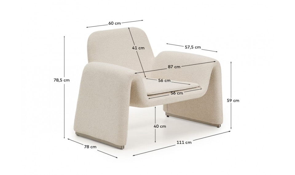 Melvia tugitool beez šenill | Pehme mööbel | ZIPhome.ee pilt 6