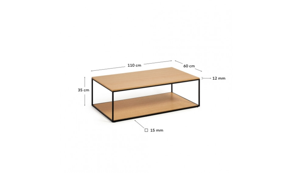 Yoana 110  coffee table Natural/black | Сoffee tables | ZIPhome.ee image 2