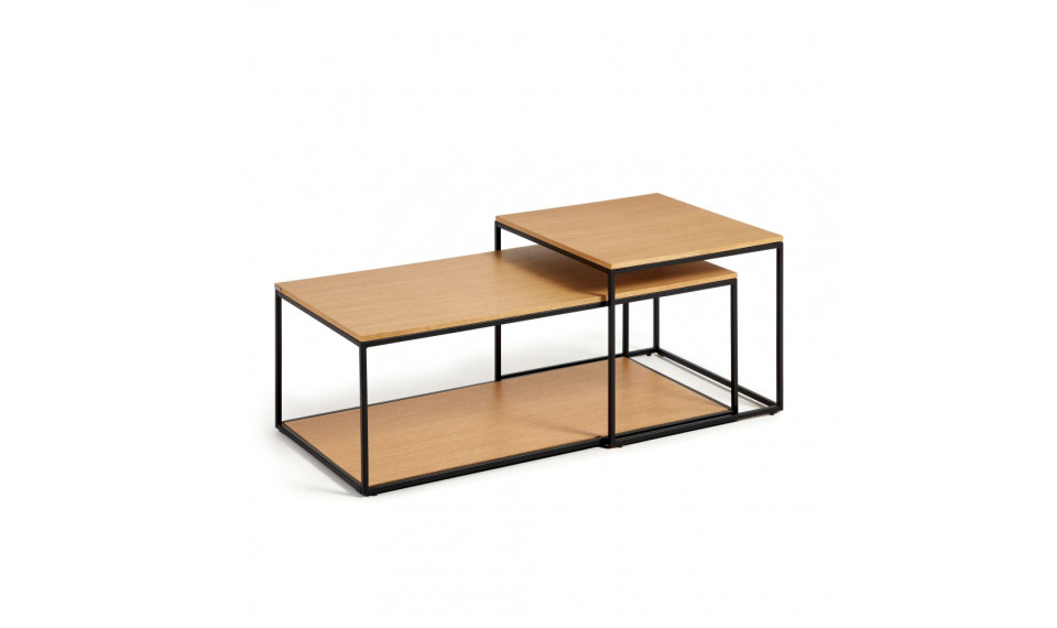 Yoana coffee table set Natural/black | Сoffee tables | ZIPhome.ee image 1