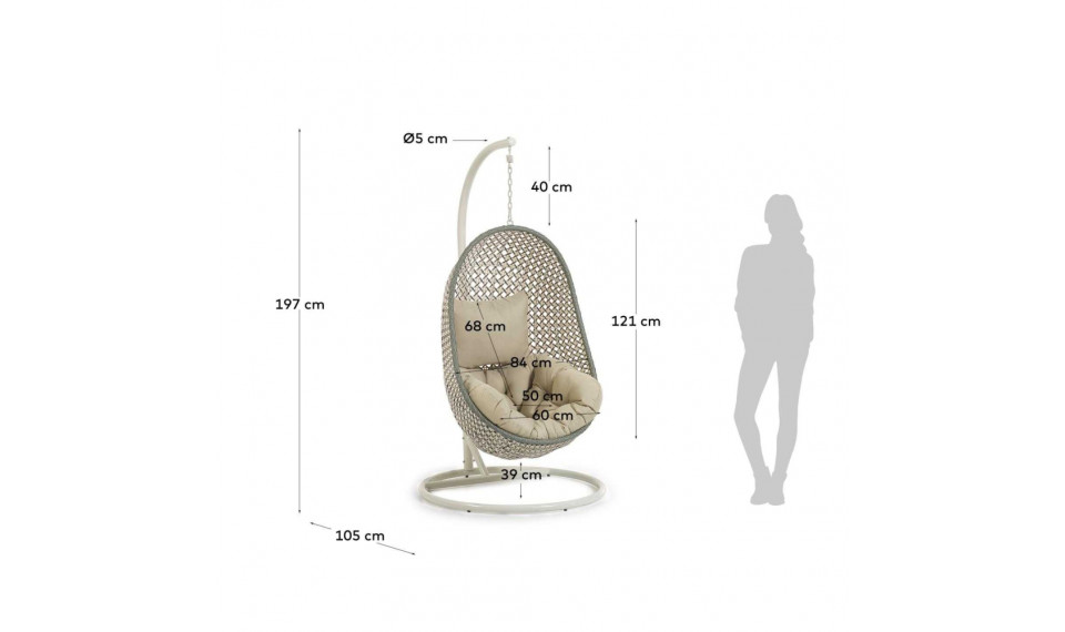 Cira hanging chair with base | Outdoor sofas and armchairs | ZIPhome.ee image 3