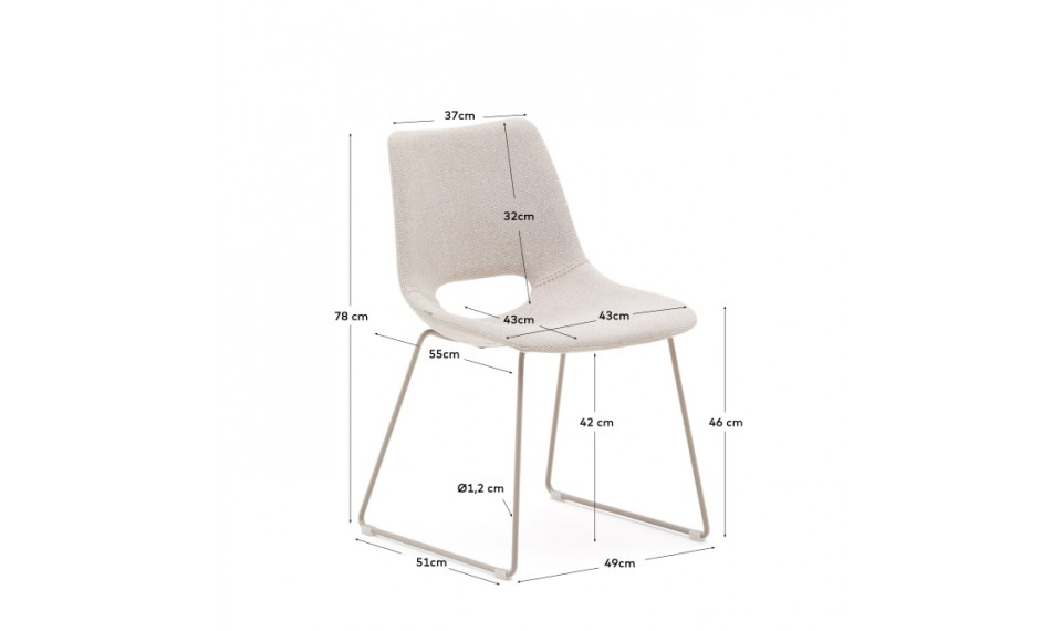 Zahara barchair beige 65 cm | Chairs and swivel chairs | ZIPhome.ee image 2
