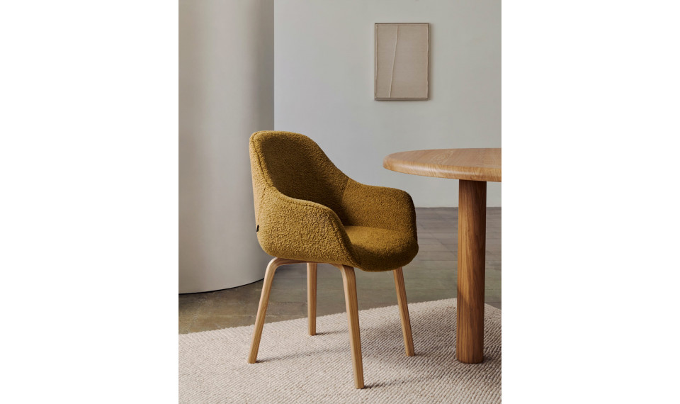 Aleli chair walnut mustard Aleli chair walnut mustard