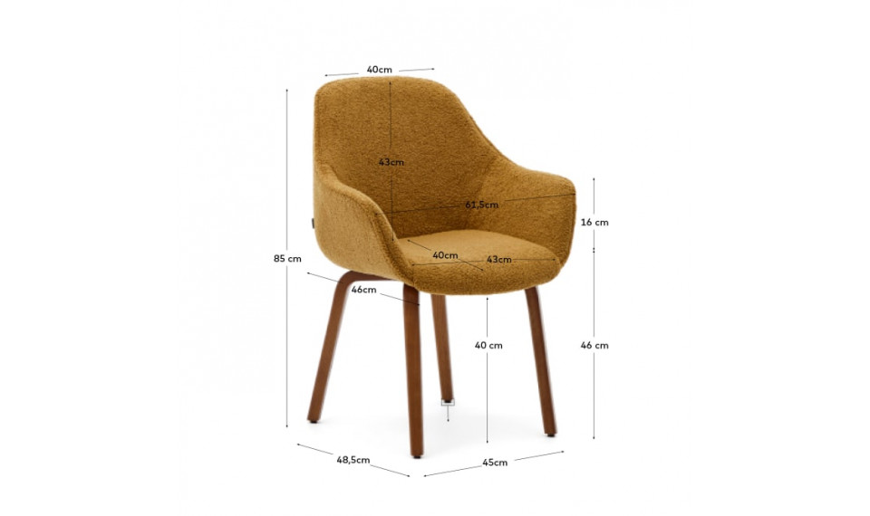 Aleli chair walnut mustard Aleli chair walnut mustard
