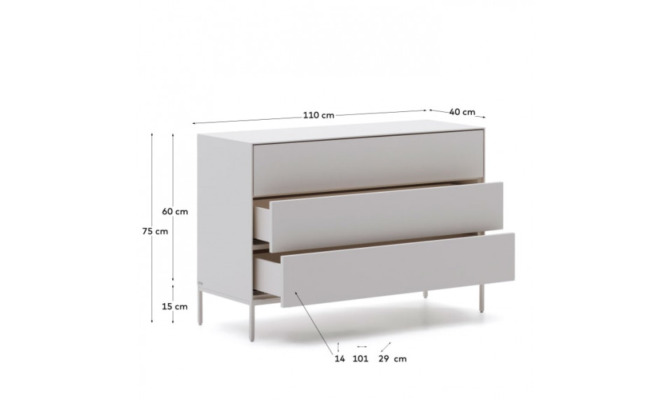 Vedrana chest of  3 drawers white | Makuuhuone | ZIPhome.ee kuva 6