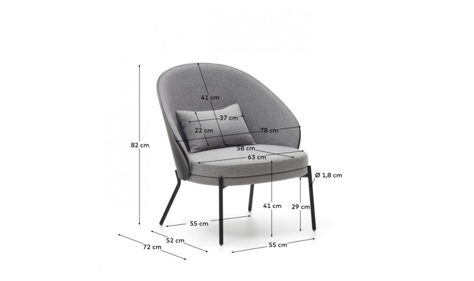 Eamy armchair black grey | 100% Quality Eamy armchair black grey | Armchairs | ZIPhome.ee image 2