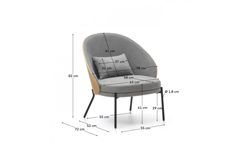 Eamy armchair oak grey | 100% Quality Eamy armchair oak grey | Armchairs | ZIPhome.ee image 2