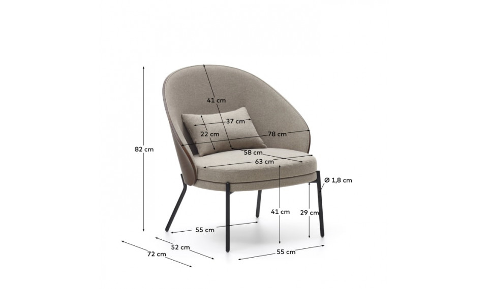 Eamy armchair walnut brown | 100% Quality Eamy armchair walnut brown | Armchairs | ZIPhome.ee image 2
