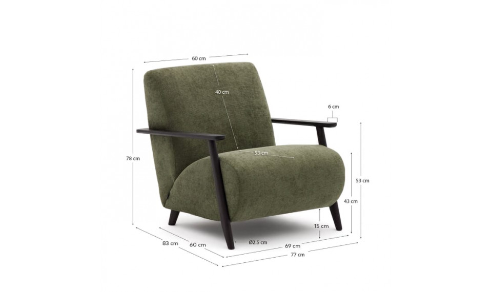 Meghan armchair wenge green | 100% Quality Meghan armchair wenge green | Armchairs | ZIPhome.ee image 2