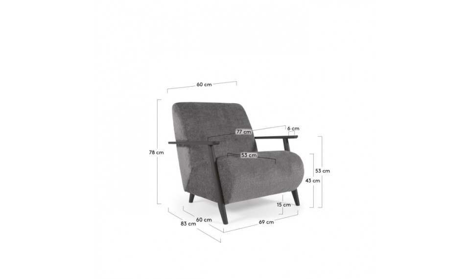 Meghan armchair wenge grey | 100% Quality Meghan armchair wenge grey | Armchairs | ZIPhome.ee image 2