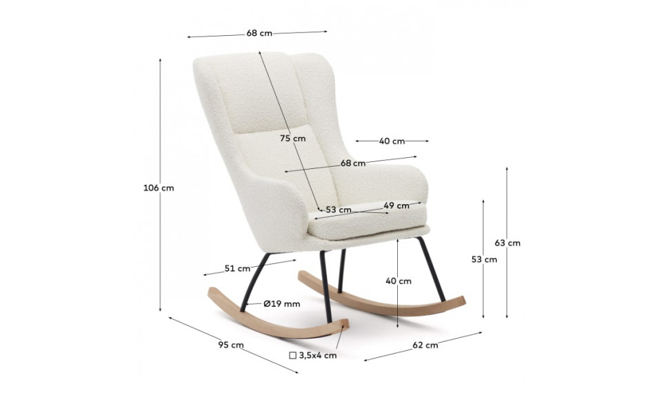 Maustin rocking chair white | 100% Quality Maustin rocking chair white | Armchairs | ZIPhome.ee image 2