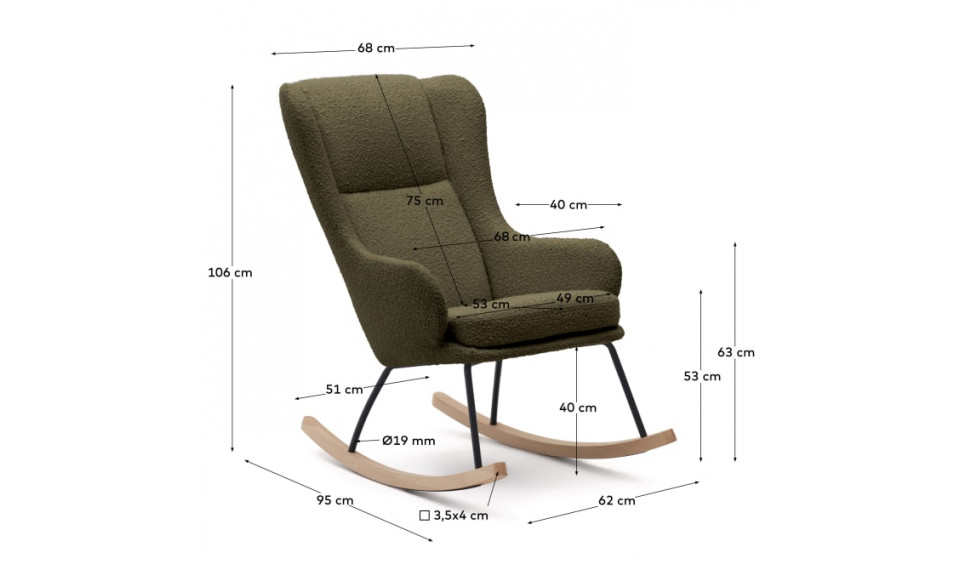Maustin rocking chair green | 100% Quality Maustin rocking chair green | Armchairs | ZIPhome.ee image 2