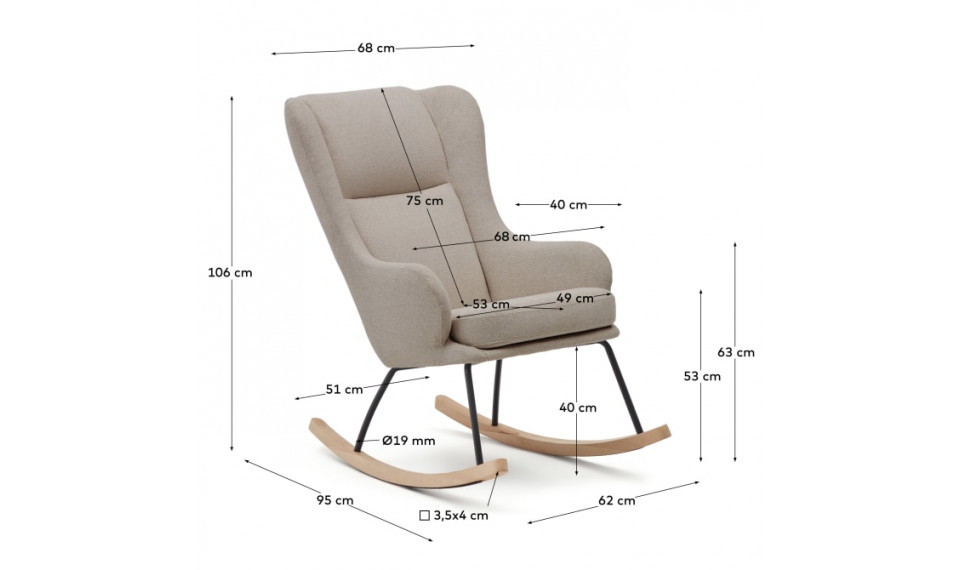 Maustin rocking chair beige | 100% Quality Maustin rocking chair beige | Armchairs | ZIPhome.ee image 2
