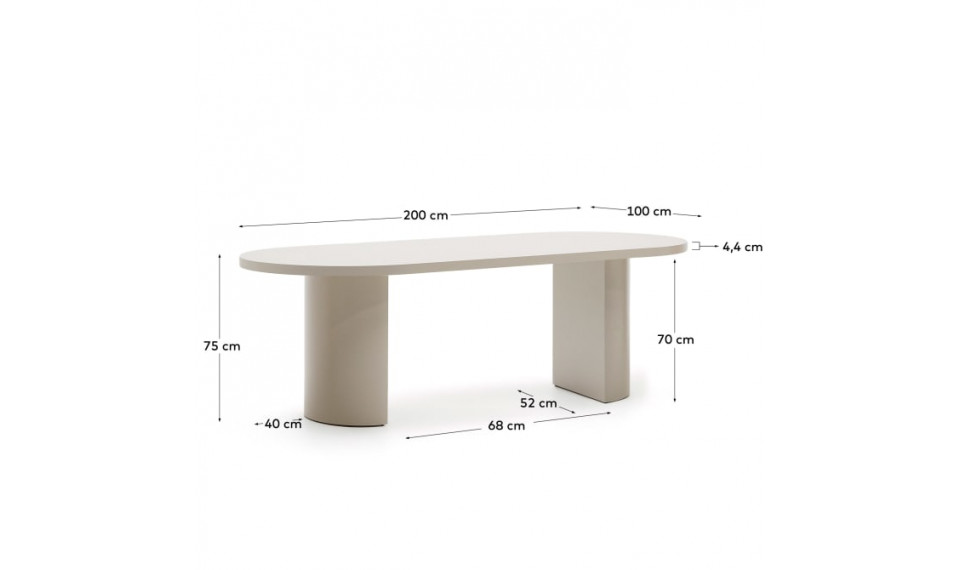 Nealy table 200x100 ecru | Tables | ZIPhome.ee image 2