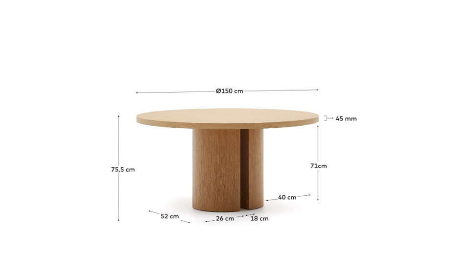 Nealy round table oak | Tables | ZIPhome.ee image 2