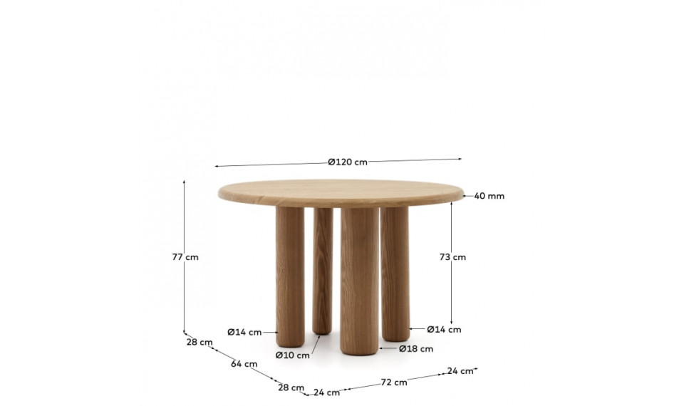 Mailen round table oak | Tables | ZIPhome.ee image 2