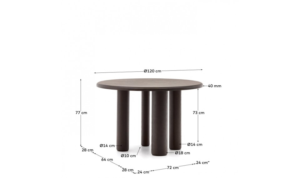 Mailen round table dark | Tables | ZIPhome.ee image 2