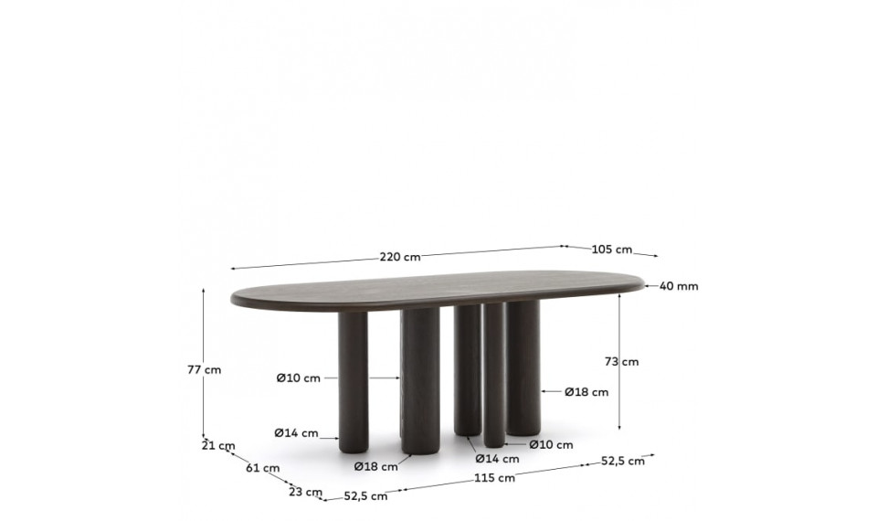 Mailen oval table dark | Tables | ZIPhome.ee image 2
