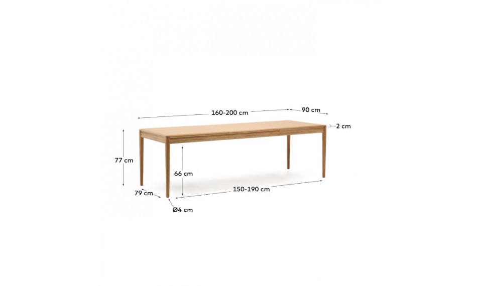 Lenon extendible table 160 oak | Tables | ZIPhome.ee image 2