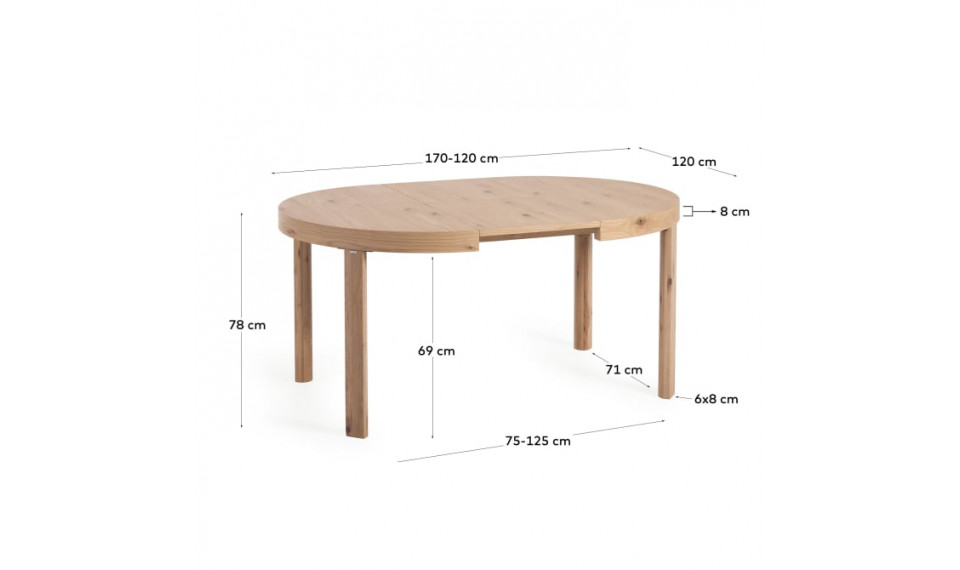 Раздвижной круглый стол Colleen 120 | Столы | ZIPhome.ee изображение 2