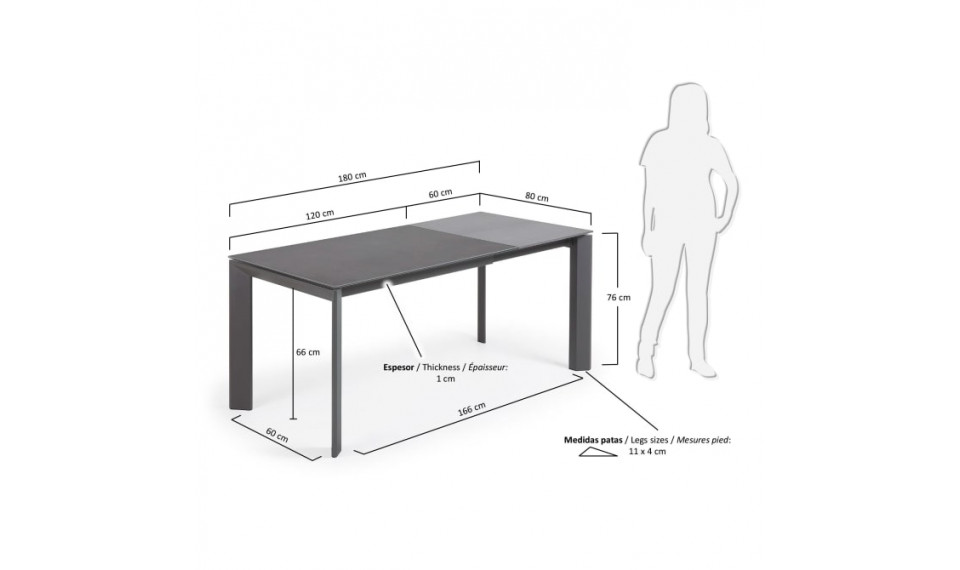 Раздвижной стол Axis из фарфора вулкан 120 | Столы | ZIPhome.ee изображение 2