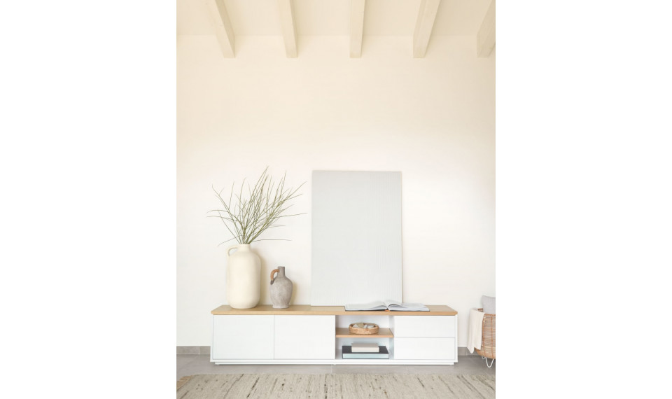 Abilen тумба под телевизор 200 см белая | Тумбы под телевизор | ZIPhome.ee изображение 2