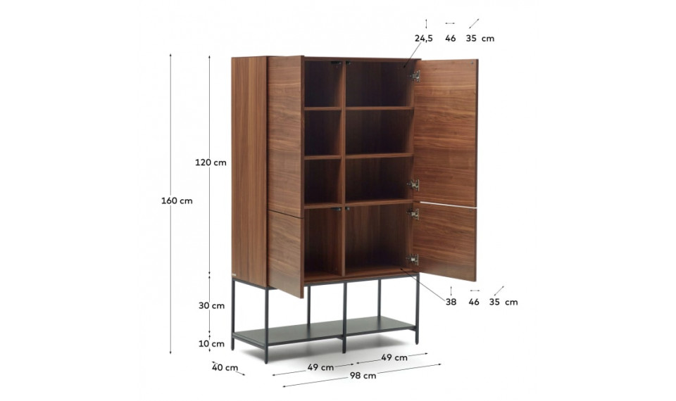 Vedrana 4-uksega kõrge kummut pähkel | Kummutid | ZIPhome.ee kuva 2