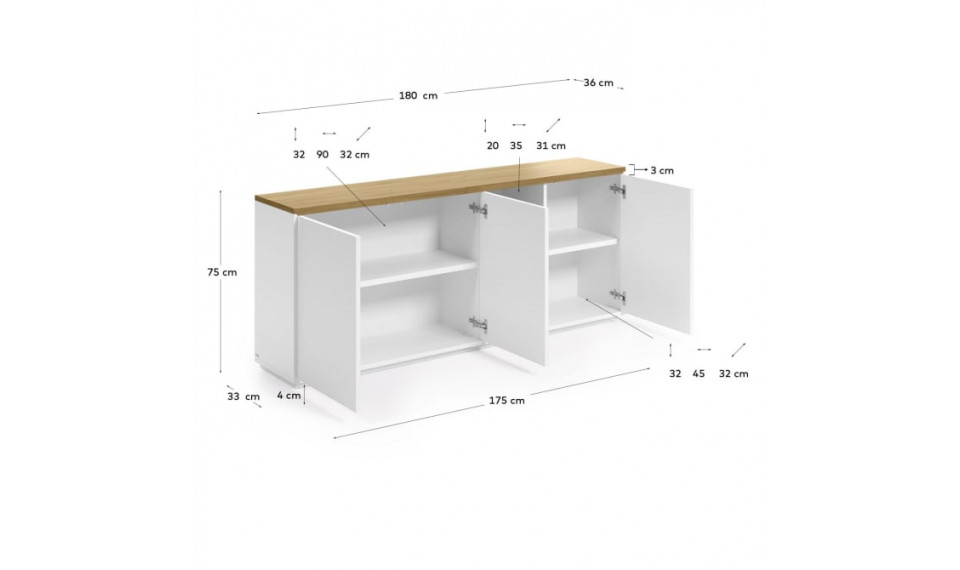 Abilen 3-uksega kummut valge | Elutuba | ZIPhome.ee pilt 2