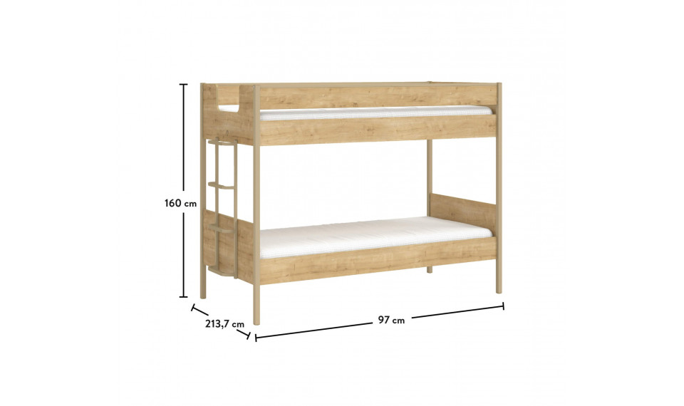 MOCHA LINE двухъярусная кровать (90x200 cm) | Mocha | ZIPhome.ee изображение 3