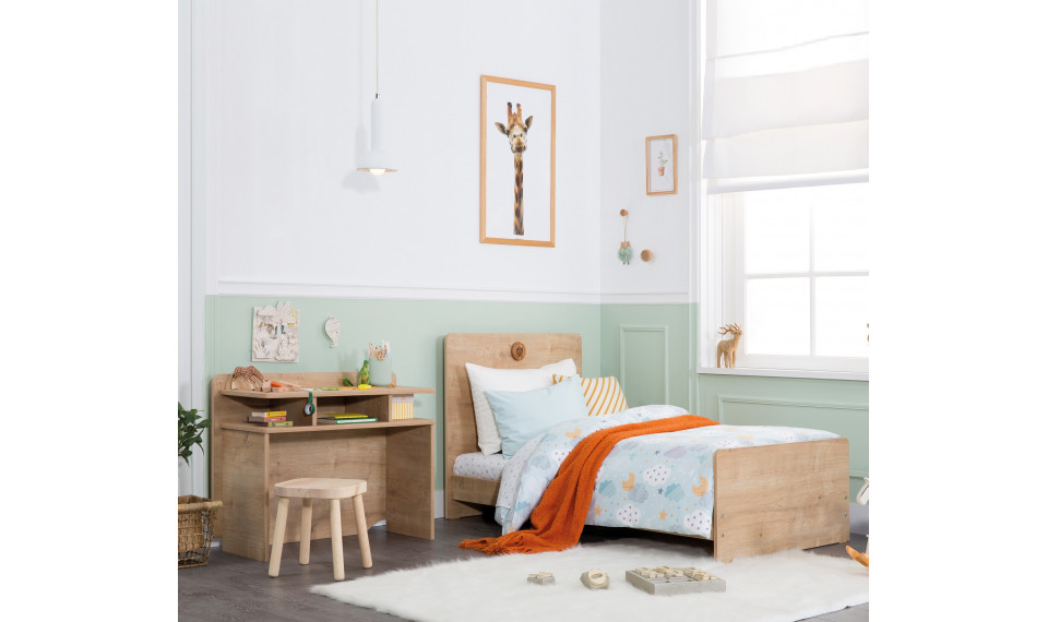 MOCHA CONVERTIBLE BABY BED WITH TABLE OAK (70x110-70x140 cm) | Baby beds | ZIPhome.ee image 2