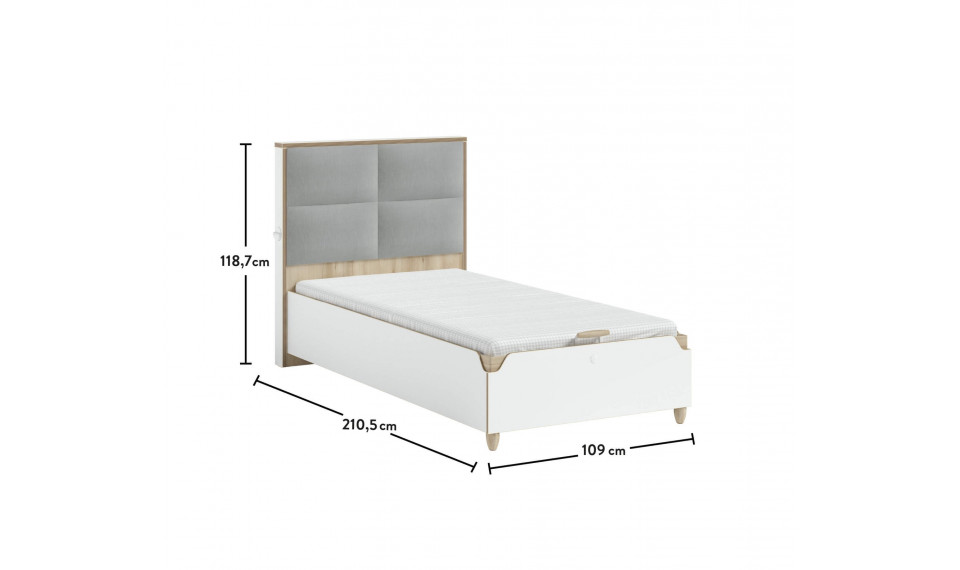 MODERA voodi pesukastiga tõstemehhanismiga. Voodipeats on kaetud kangaga. (100x200 cm) | Laste voodid | ZIPhome.ee pilt 5