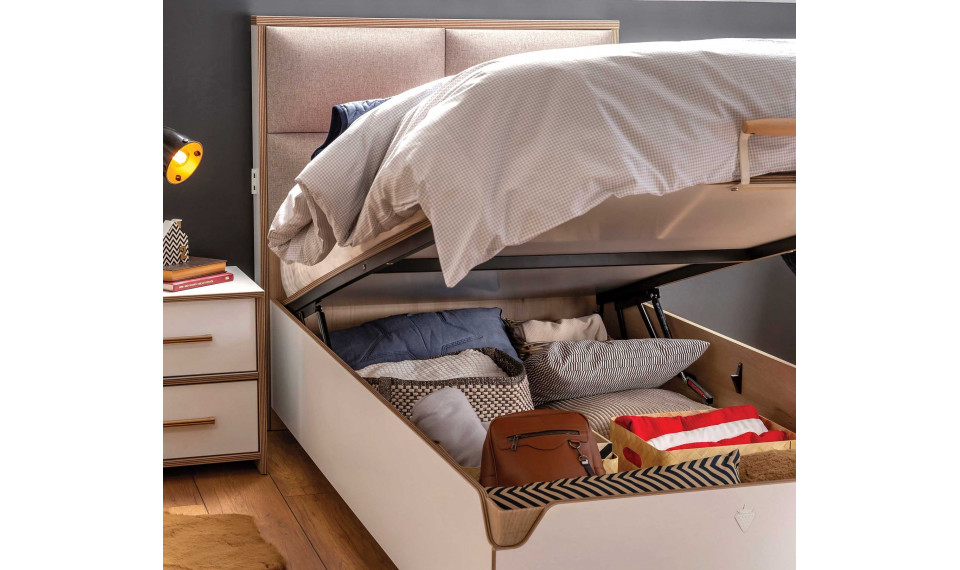 MODERA voodi pesukastiga tõstemehhanismiga. Voodipeats on kaetud kangaga. (120x200 cm) | Laste voodid | ZIPhome.ee pilt 4